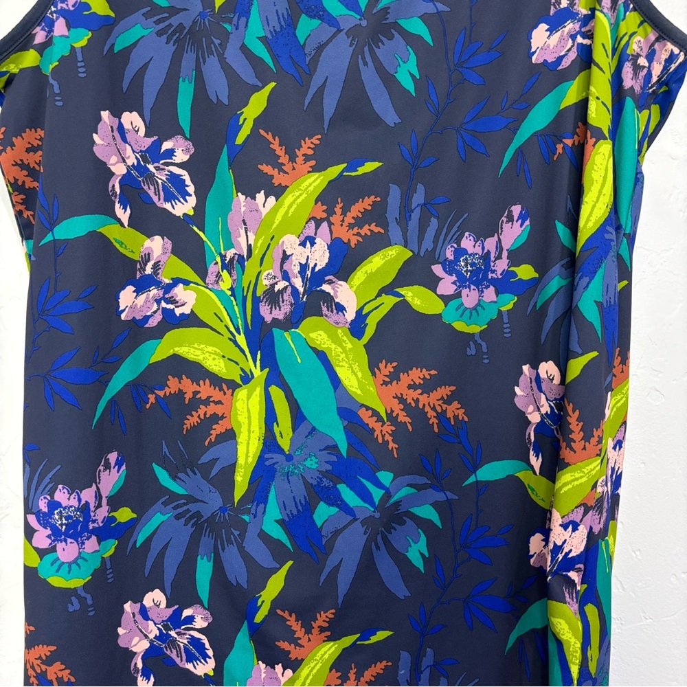 Columbia Women's XL Floral Navy Sleeveless Tank Top Outdoor Hiking Summer - Picture 2 of 8
